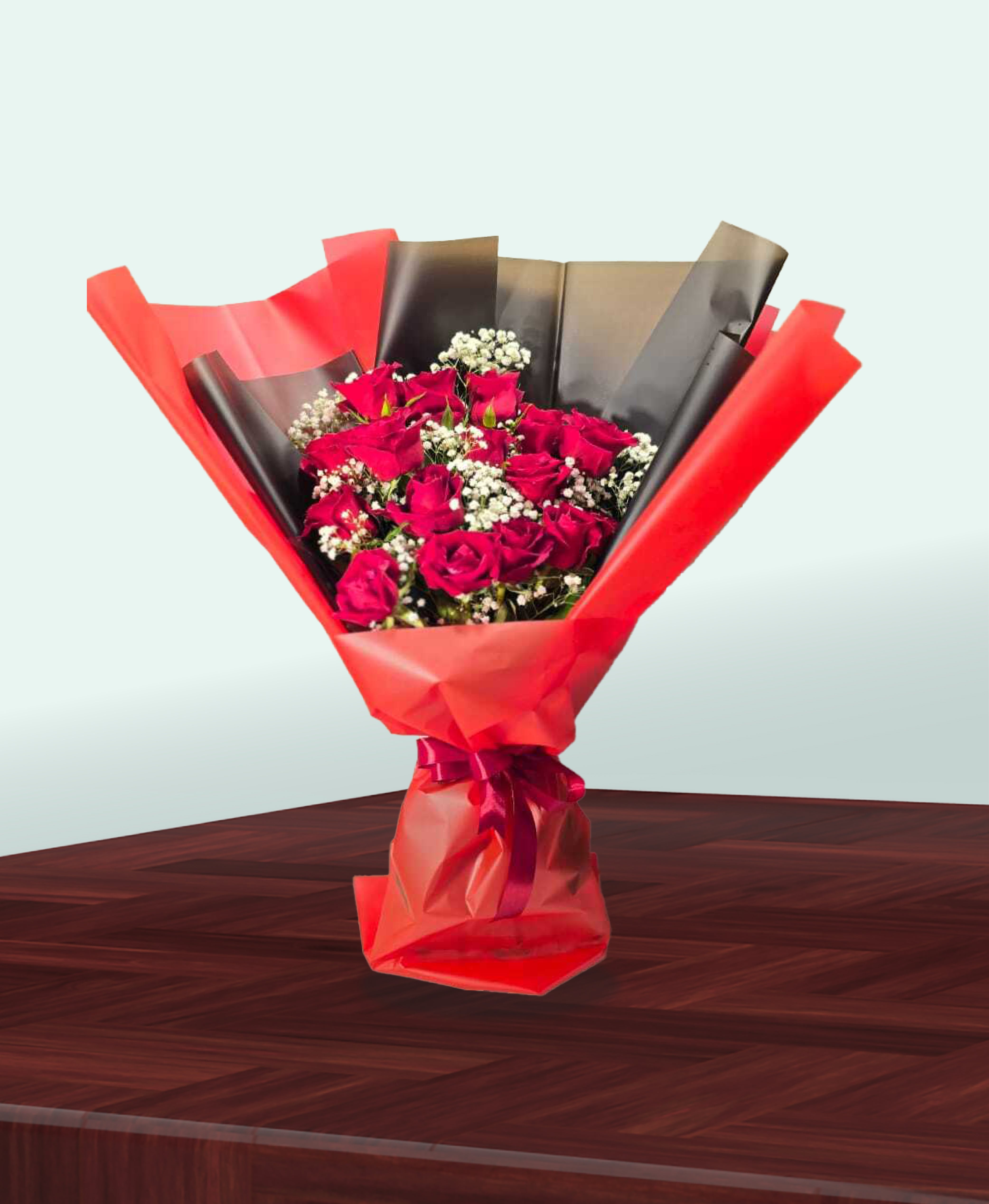 Crimson Flame – Red Rose Bouquet
